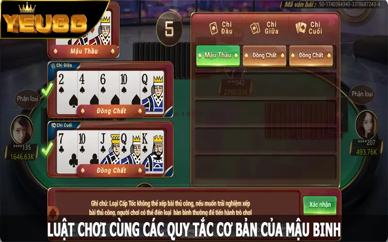 Luật chơi cùng các quy tắc cơ bản của mậu binh