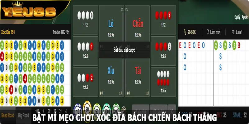 Bật mí mẹo chơi xóc đĩa bách chiến, bách thắng tại Yeu88