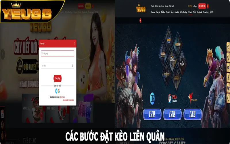 Các bước đặt kèo liên quân tại nhà cái Yeu88