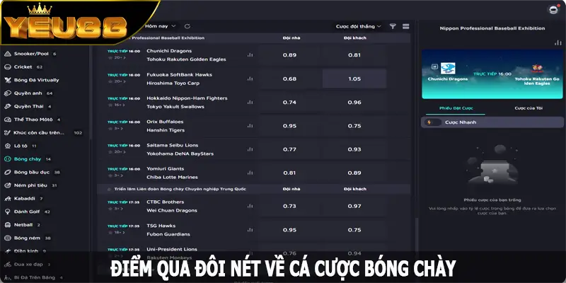 Điểm qua đôi nét về cá cược bóng chày