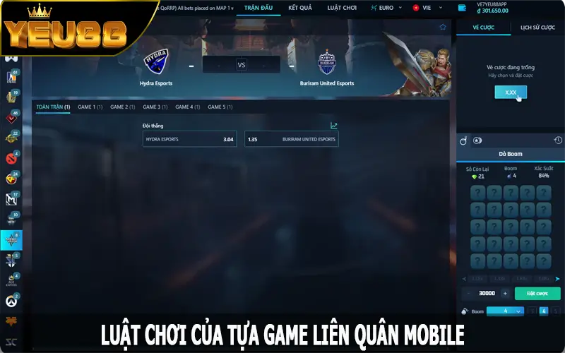 Luật chơi của tựa game liên quân mobile tại Yeu88