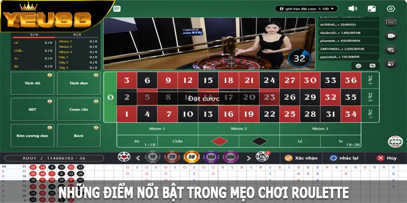 Những điểm nổi bật trong mẹo chơi Roulette
