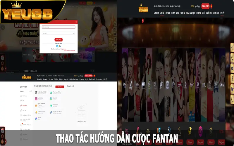 Thao tác hướng dẫn cược Fantan tại Yeu88