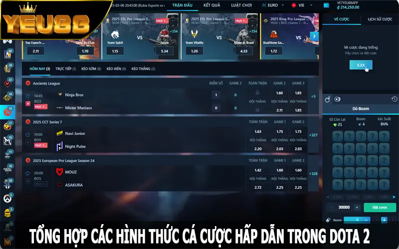Tổng hợp các hình thức cá cược hấp dẫn trong Dota 2