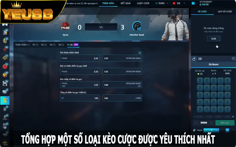 Tổng hợp một số loại kèo cược được yêu thích nhất