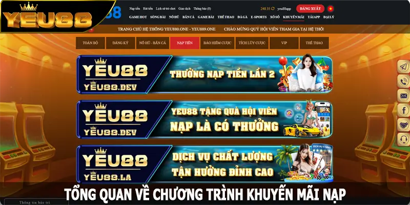 Tổng quan về chương trình khuyến mãi nạp tại Yeu88