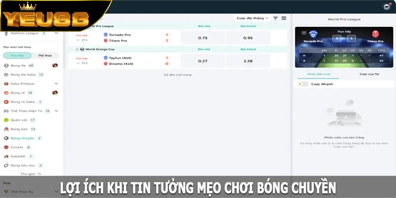 Lợi ích khi tin tưởng mẹo chơi bóng chuyền